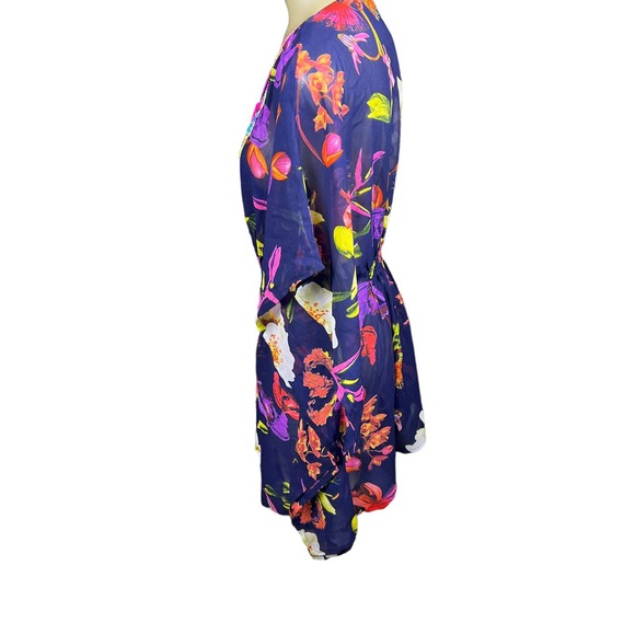 Rise and bloom boho beaded floral kimono top or cover up small - Picture 4 of 9